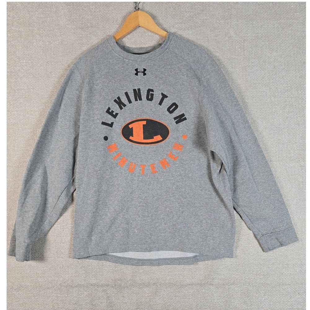 Under Armour Lexington Minutemen Gray‎ Graphic Crewneck Sweatshirt Mens Large